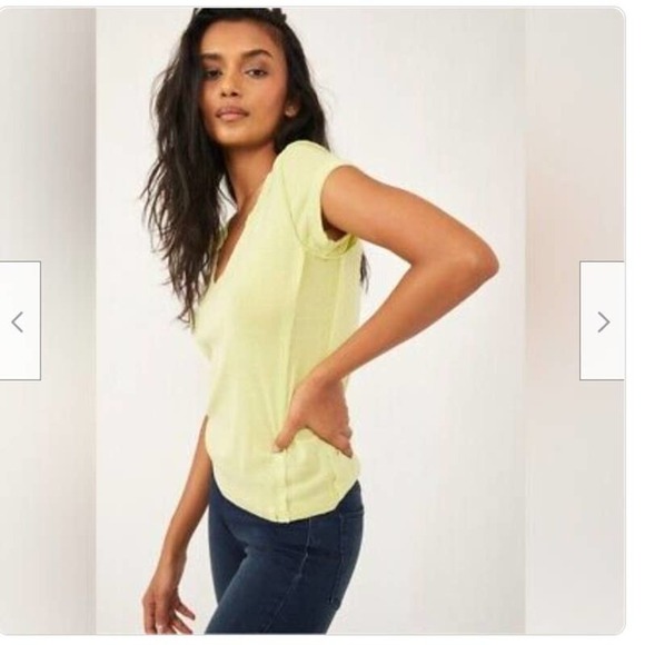 Free People NWT Women’s We the Free Always Yours Tee Size Extra Small in Neon - Picture 2 of 11